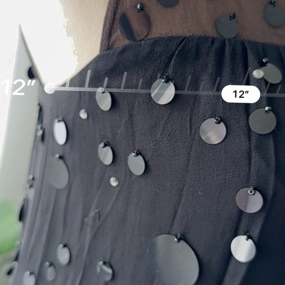 Nanette Lepore 100% Silk Sequins Sheer Top Emblished Black Cocktail Dress Sz 4 - Picture 6 of 9